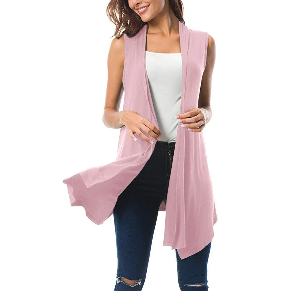 Summer Fashion Draped Open Front Cardigan Vest Blouse Ladies Solid Casual Cover up Female Women's Shirt Blusas Kimono Pullover