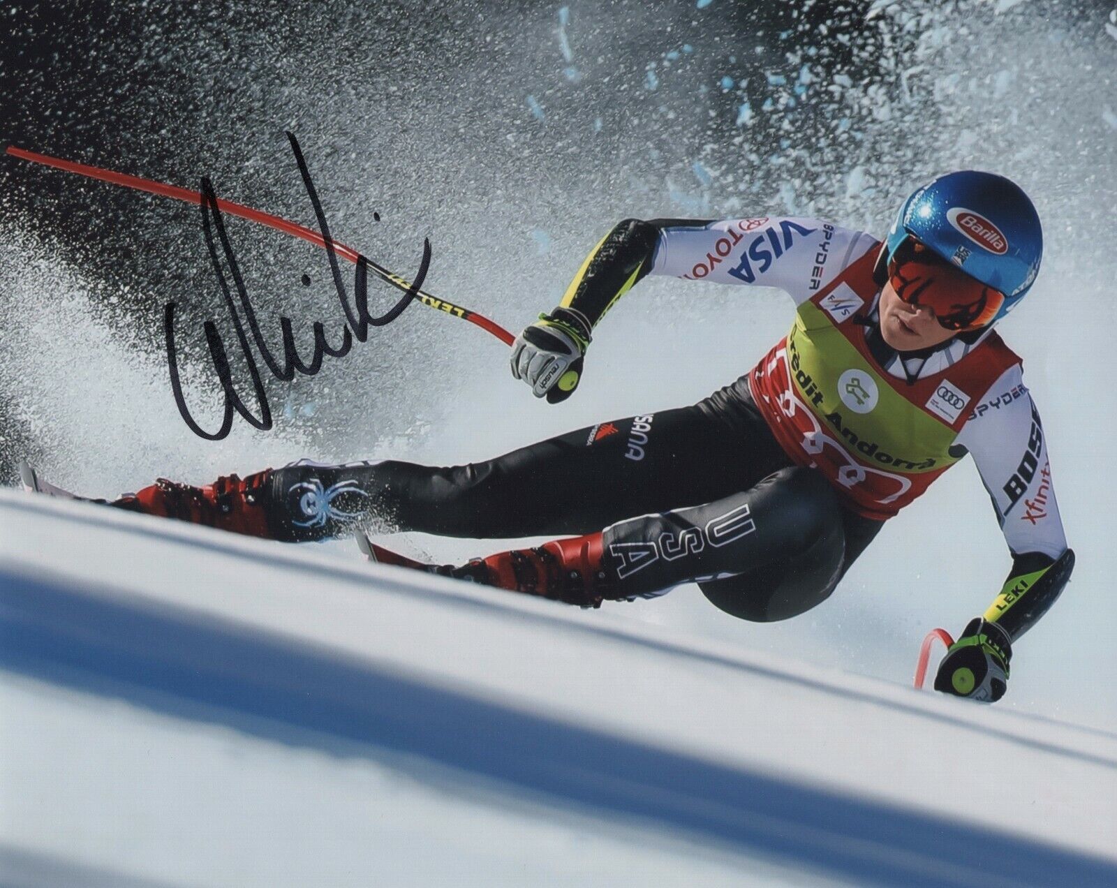 MIKAELA SHIFFRIN SIGNED AUTOGRAPH OLYMPICS DOWNHILL SKIING 8X10 Photo Poster painting