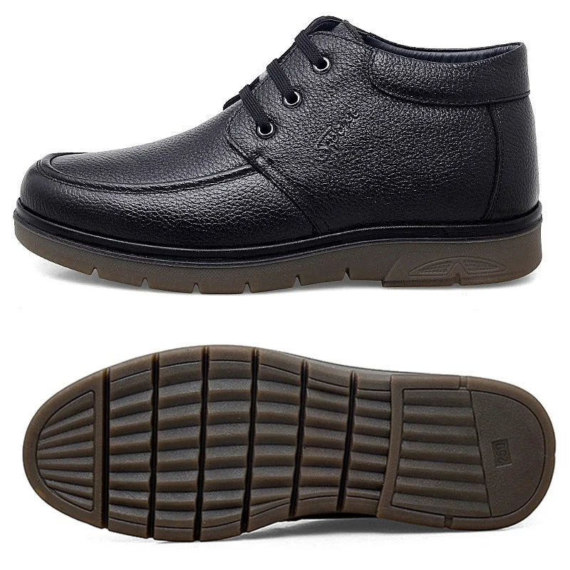 Winter Mens Hiking Boots Waterproof Snow Boots Plus Velvet Warm Side Lace Up Outdoor Casual Casual Resistance Men Cotton Shoes