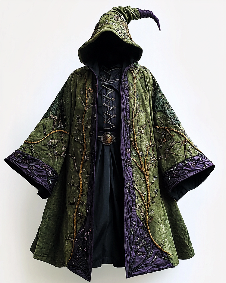 Tree root staggered pattern long wizard cape d9d0