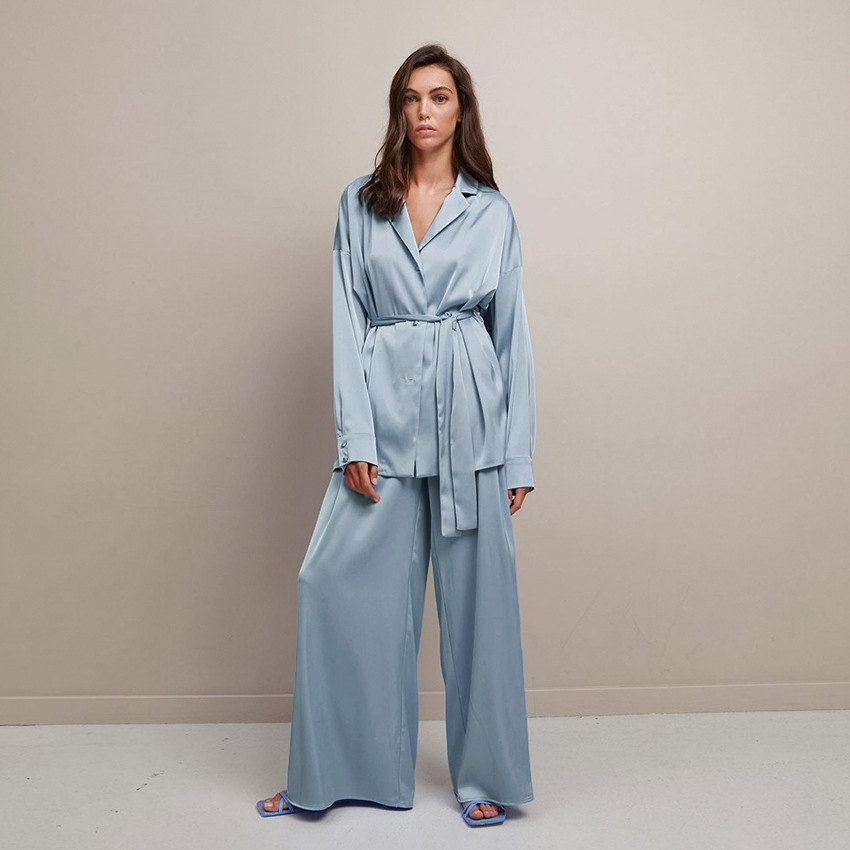 Minimalist Style Silk Pajamas For Women-11