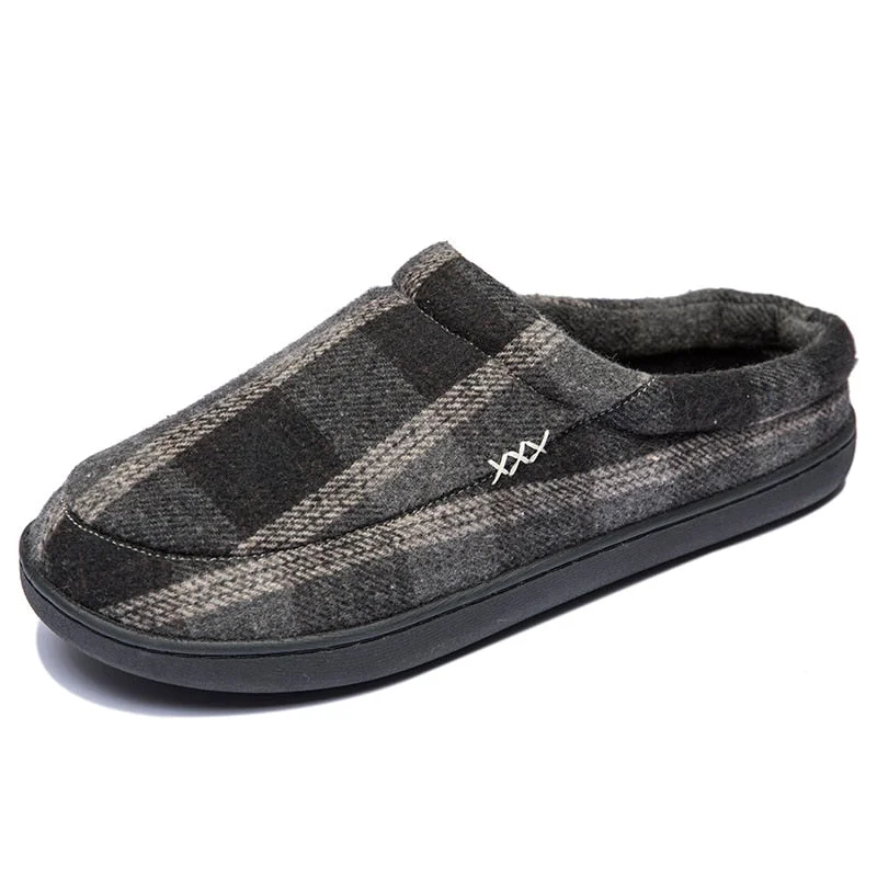 New Winter Men Slippers Home Indoor Warm Shoes Thick Bottom Plush Cotton House Slippers Man Cotton Shoes Large Size 49 50