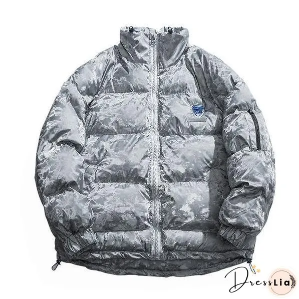 Solid Color Casual Short Parka Winter The New Fashion Reflective Flannelette Warm Women