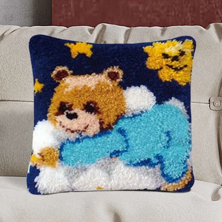Bear Pillowcase Latch Hook Craft Kit veirousa