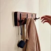 Solid Wood Partition Wall Storage Rack Black Walnut Creative Wall-Mounted Coat Rack
