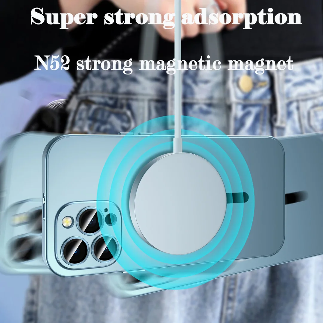 For iPhone 13/14 Series Single-Sided Snap Fastener Aluminum Alloy Frame Phone Case