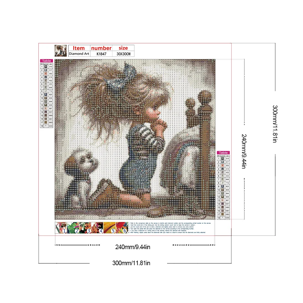 Diamond Painting - Full Round Drill - Grandma Girl(Canvas|30*30cm)