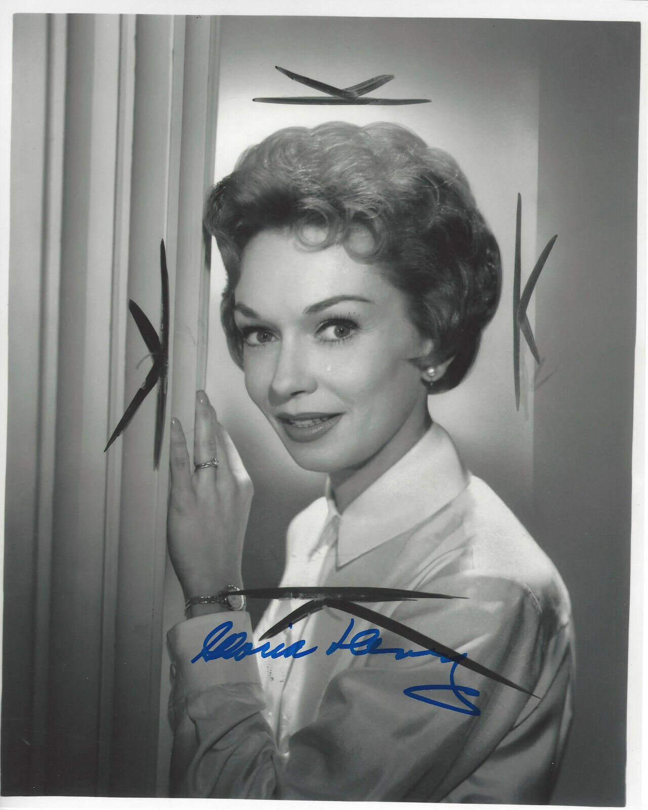 ACTRESS GLORIA HENRY SIGNED DENNIS THE MENACE 8x10 Photo Poster painting w/COA AIR HOSTESS