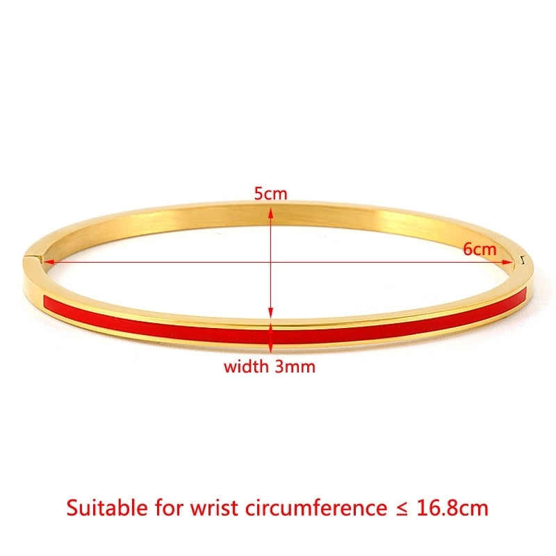 Streetwear Solid Color Stainless Steel Bangle In Bulk