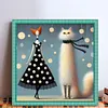 Cat and Woman Full Stamped Cross Stitch 11CT 3-Strand 40x40cm