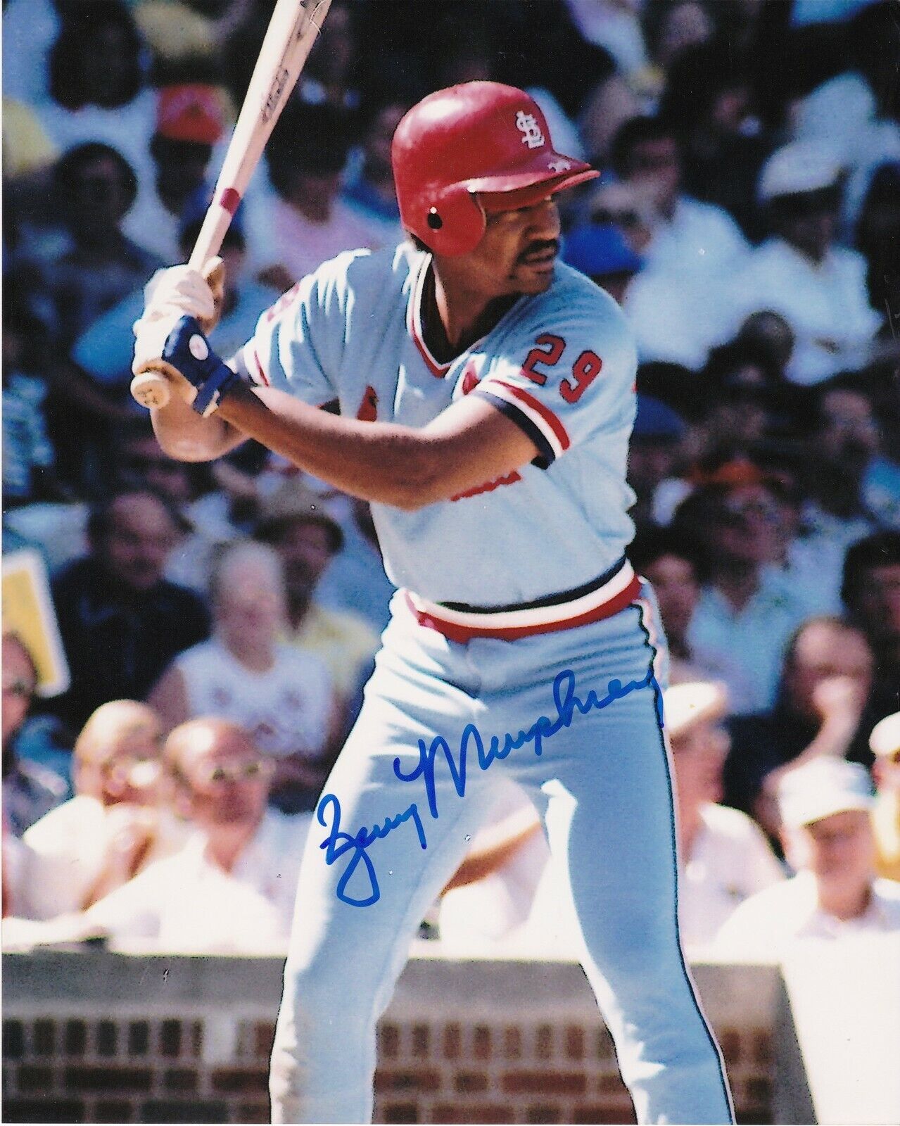 JERRY MUMPHREY ST. LOUIS CARDINALS ACTION SIGNED 8x10