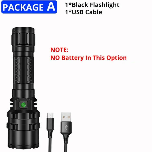 High Bright Power Flashlight Aluminum Outdoor Waterproof LED Flashlight XHP50.2