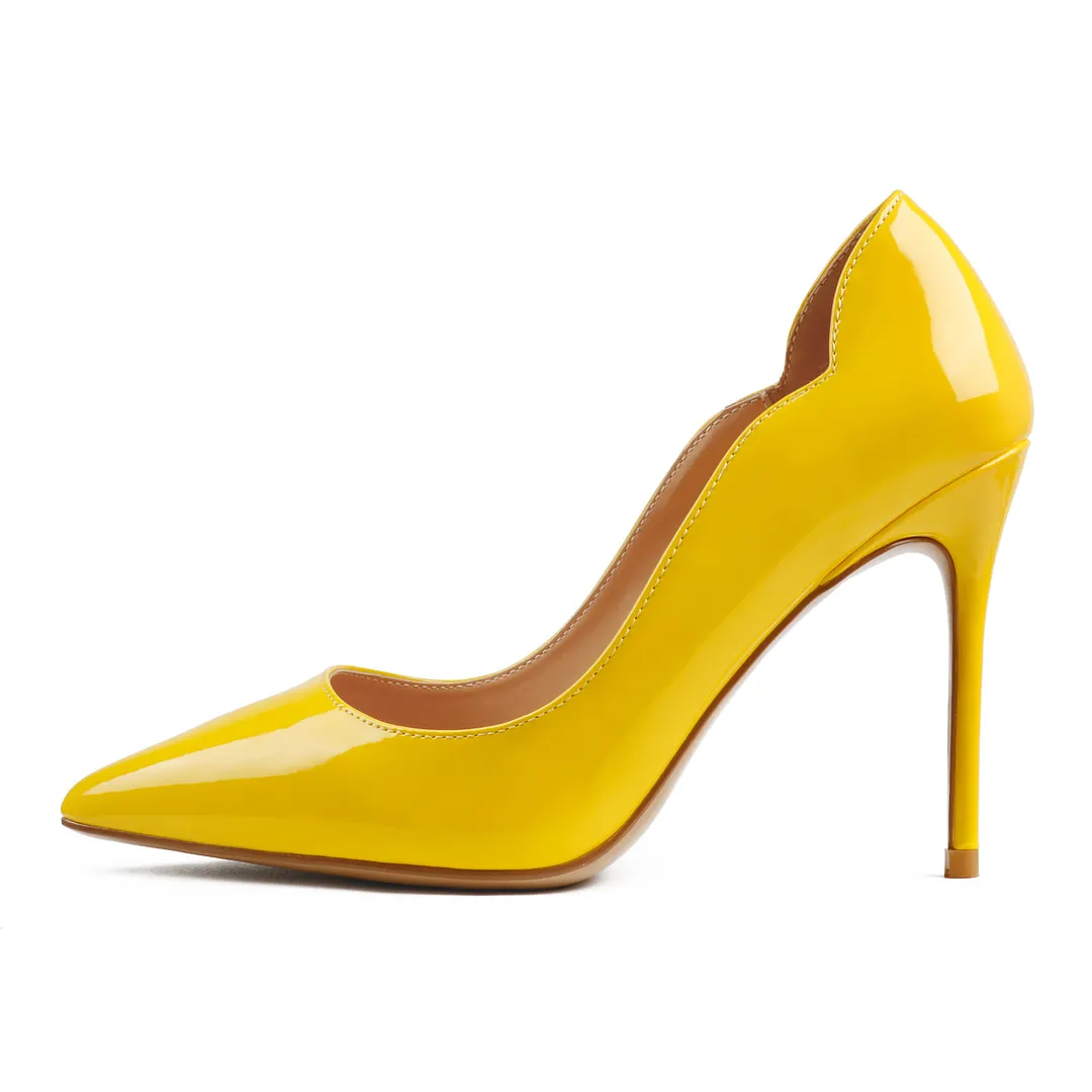10CM/4 inch Pointed Toe High Heels Slip On Stiletto Patent Pumps