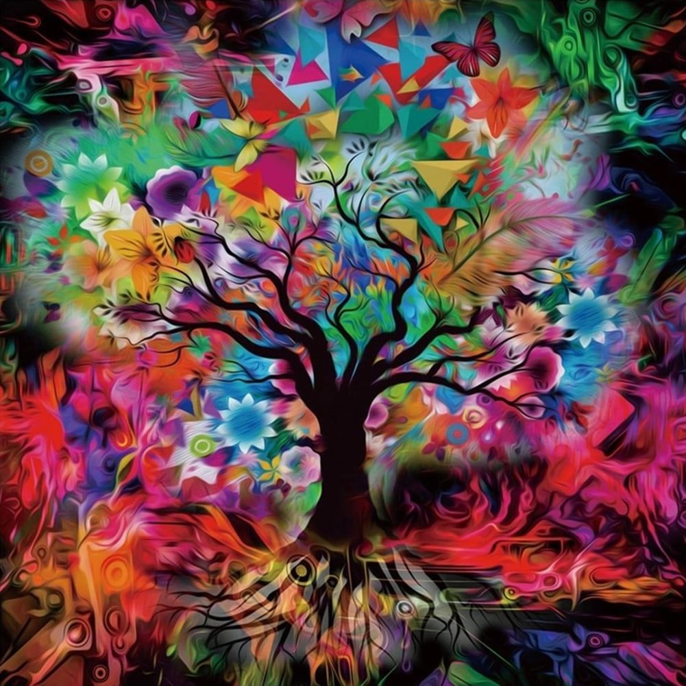 Diamond Painting - Full Round - Colorful Tree