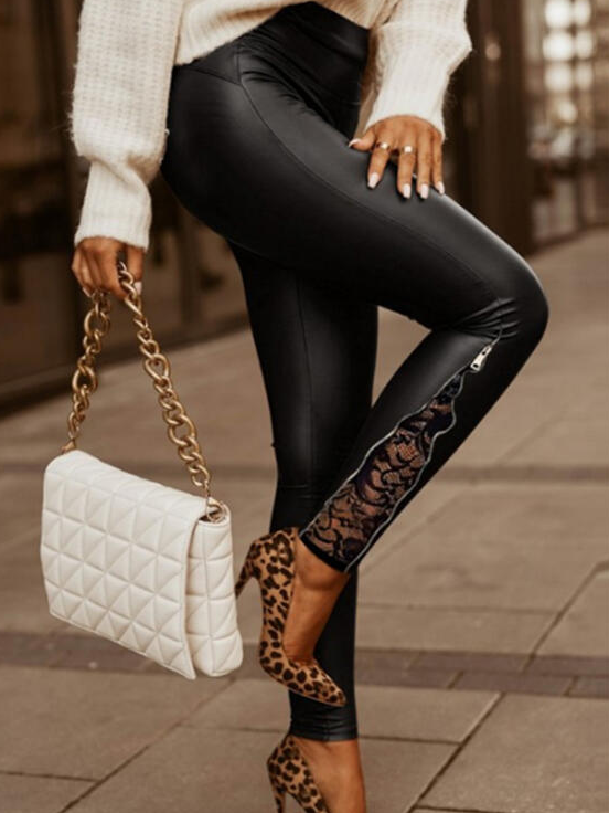 Elegant Skinny Lace Pants B72- Fabulory