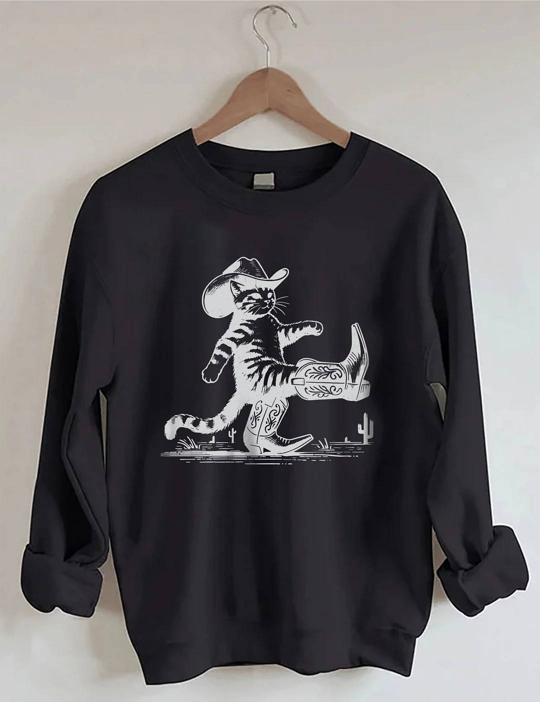 Funny Western Cowboy Cat Sweatshirt