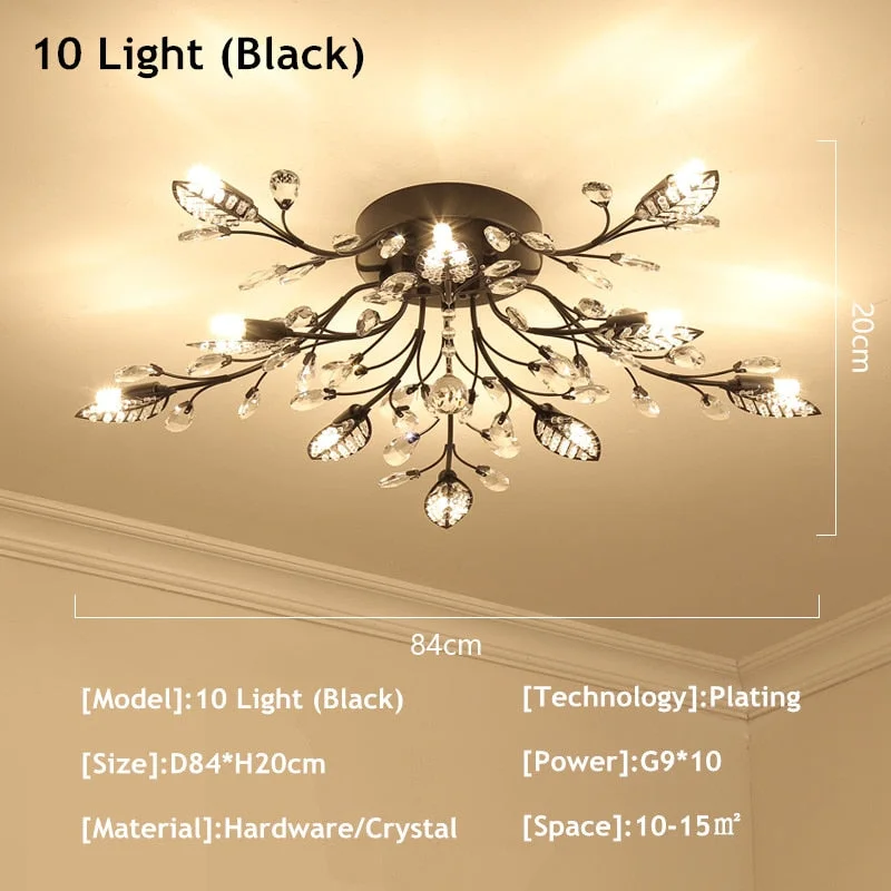 Modern Classical LED Ceiling Lights Lighting Living Room Bedroom Luxury Crystal Ceiling Lamp Hotel Dining Room Lustre Luminaries