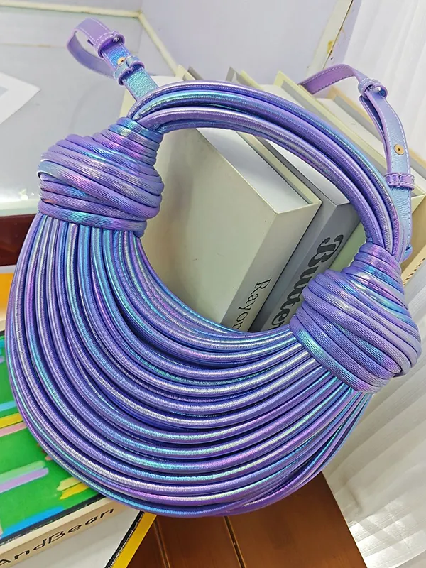 Zipper Geometric Handbags PURPLE-One_size