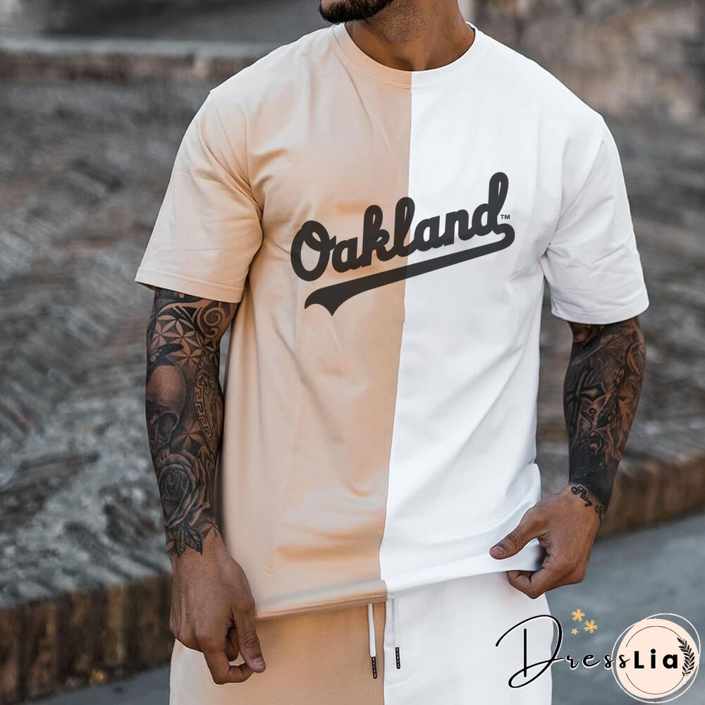 Oakland Colorblock Round Neck Short-Sleeved T-Shirt