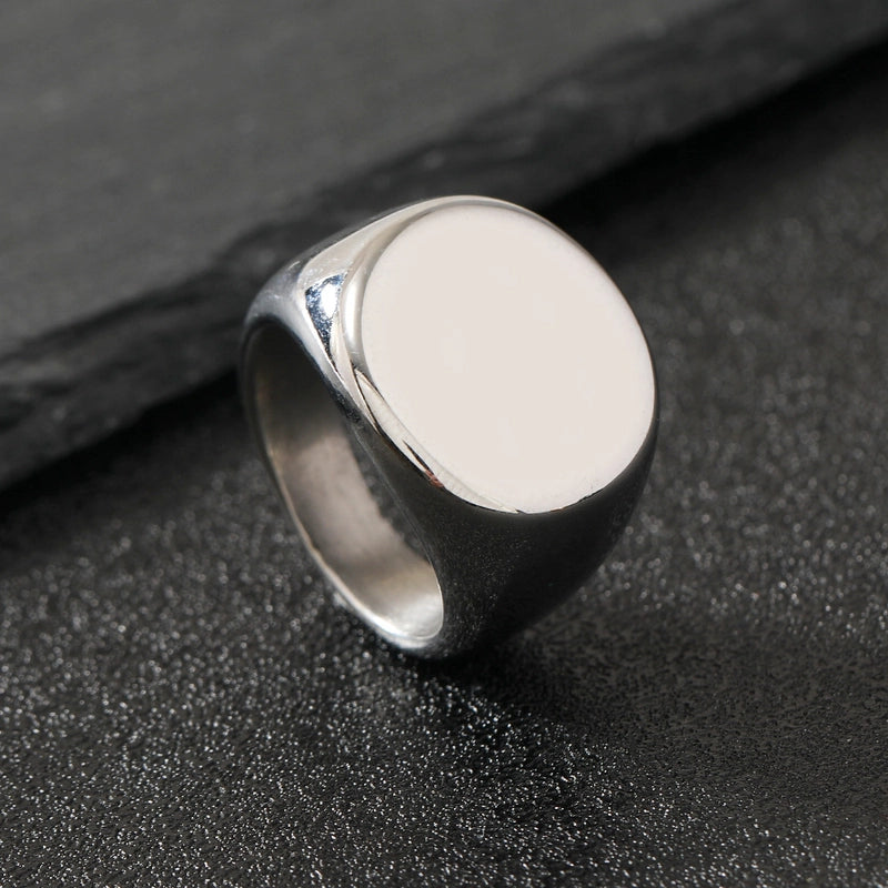Minimalist Round 304 Stainless Steel Men’s Rings