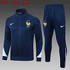 2024 France Long Zipped Jacket Royal Blue Football Shirt 1:1 Thai Quality