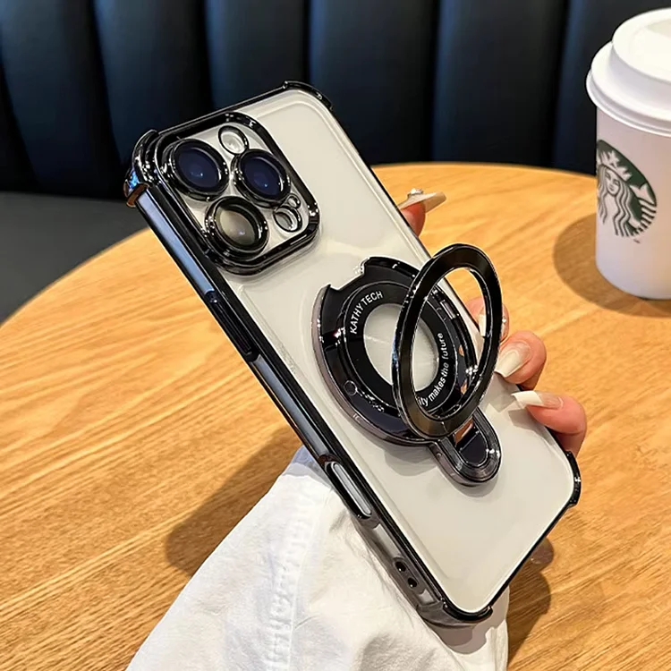 Plating Magsafe Wireless Charge Magnetic Stand Holder Case For iPhone