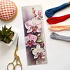 Watercolor Phalaenopsis-11CT Stamped Cross Stitch Bookmark 18*6cm(Double Sided)