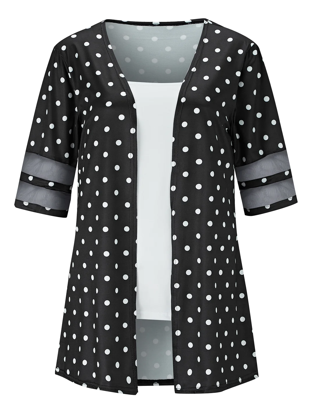 Style & Comfort for Mature Women Women Half Sleeve Scoop Neck Polka Dot Graphic Two-Pieced Tops