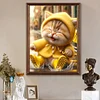 Diamond Painting -DIY Full Round Drill Yellow Raincoat Cat