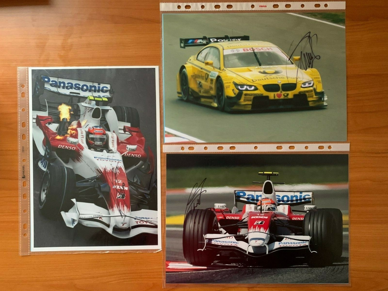 Timo Glock 3 x A4 Hand Signed Autographs F1 Toyota Virgin Marussia Jordan DTM