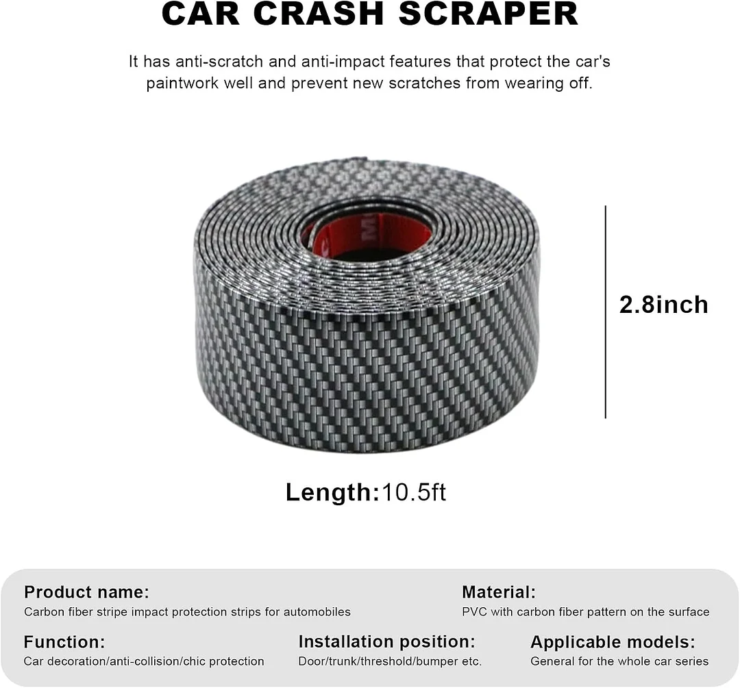 Car door anti-collision and anti-scratch cover sticker, waterproof carbon fiber door sill protection tape