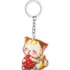 Cat Beaded Counted Cross Stitch Ornament Kit Cross Stitch Bead Keychain (A)