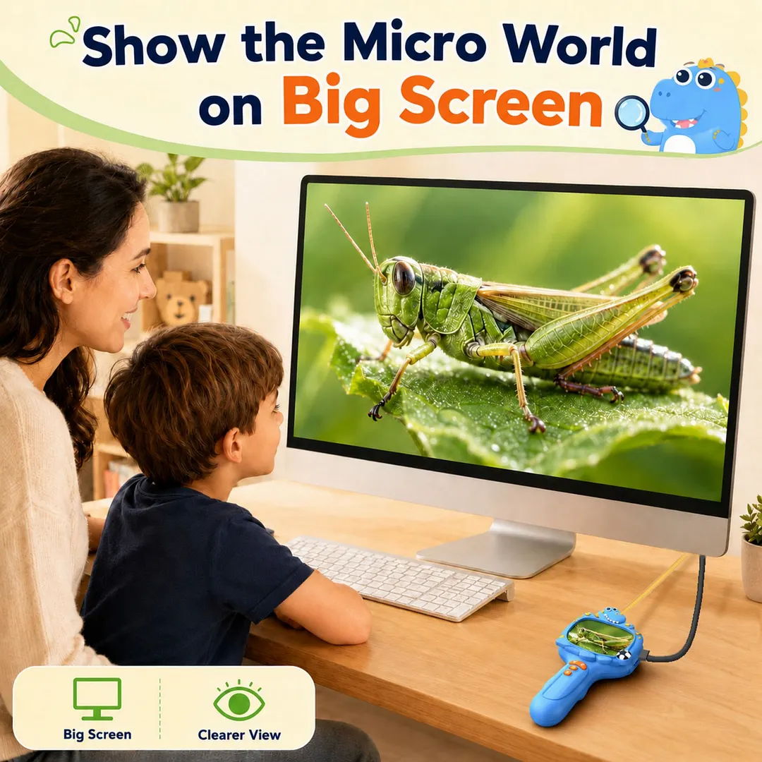 BEBANG Borescope Camera for Kids with Light, 2.4" Screen, IP67 Waterproof Kids Snake Camera for Outdoor Camping Nature Exploration