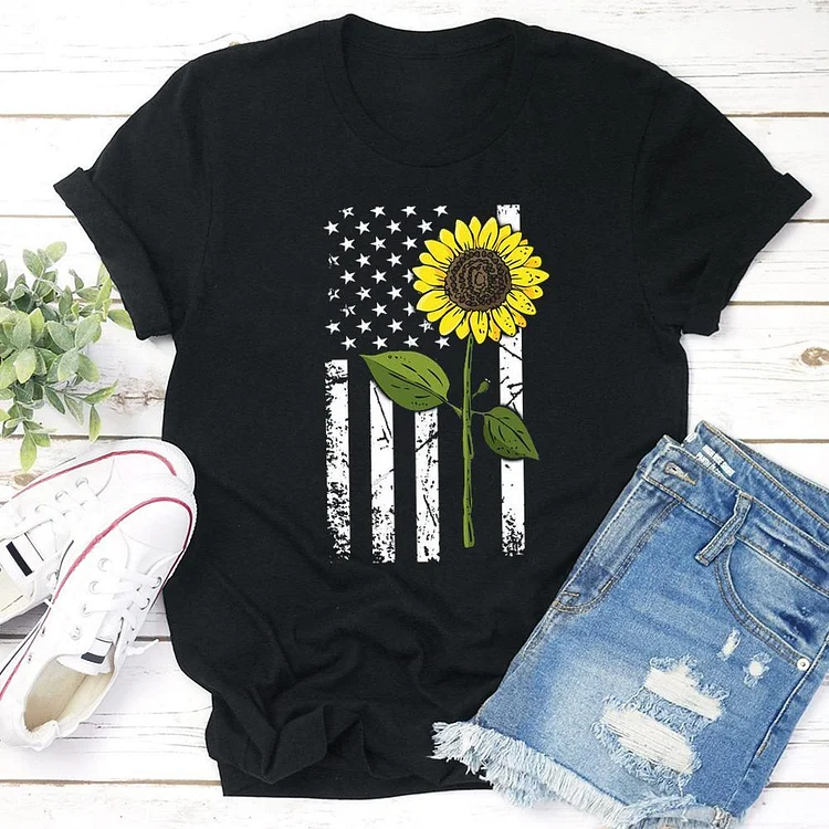 Sunflower Flag  T-Shirt Tee --Annaletters