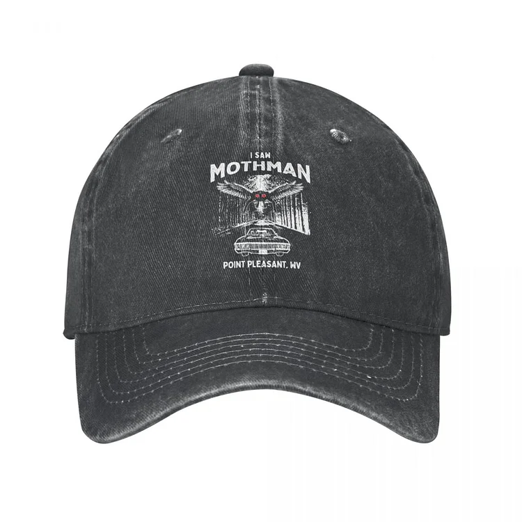 I Saw Mothman Point Pleasant WV 1966 Men Women Baseball Caps Distressed Washed Hats Cap Summer Unstructured Soft Snapback Cap