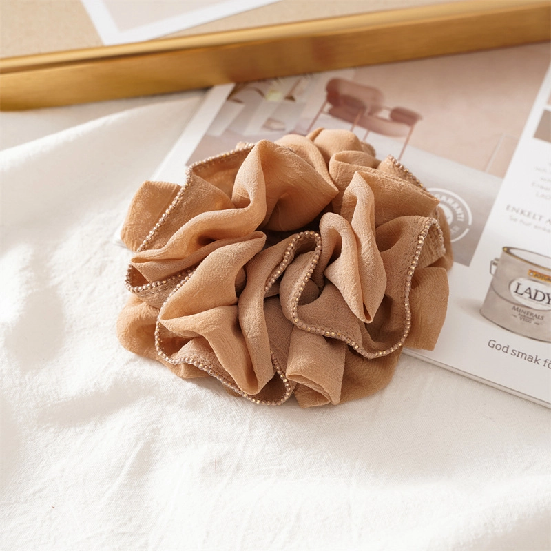 Minimalist Solid Color Ruffles Cloth Pleated Hair Tie 1 Piece