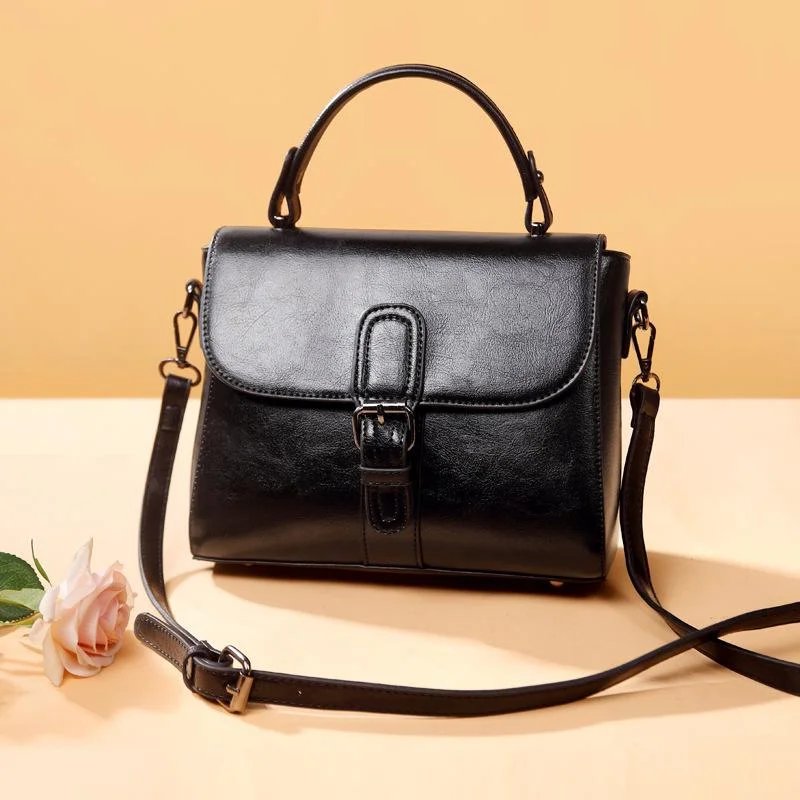 Bag Women's New Retro Fashion Casual Leather Buckle Messenger Bag Shoulder Slung Portable Women's Bag