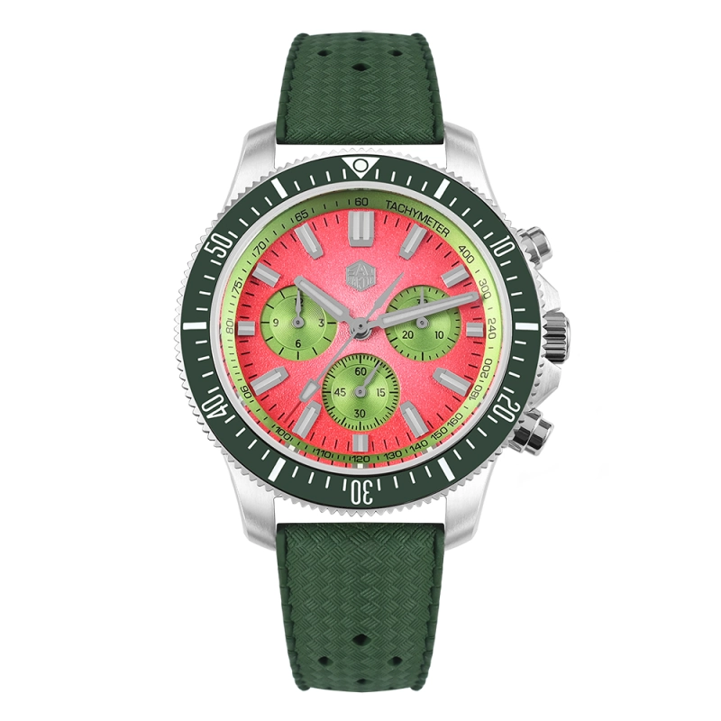★Summer Sale★San Martin 40mm Chronograph Watch Peacock SL-4801 Automatic Movement SN0118G-JS San Martin Watch san martin watchSan Martin Watch