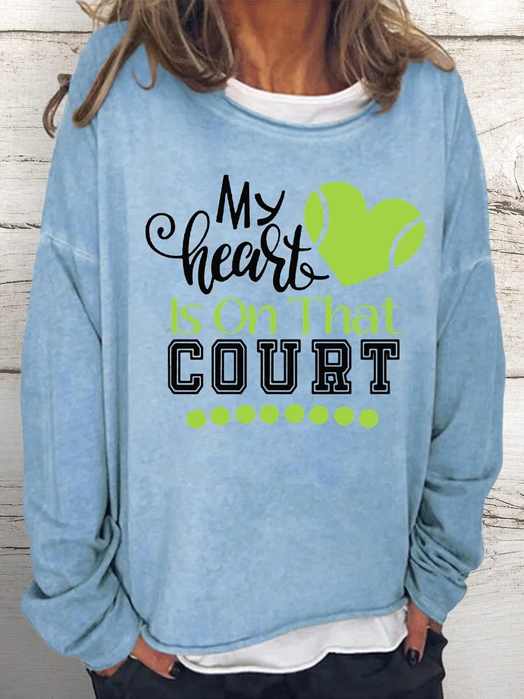 tennis Women Loose Sweatshirt-Annaletters