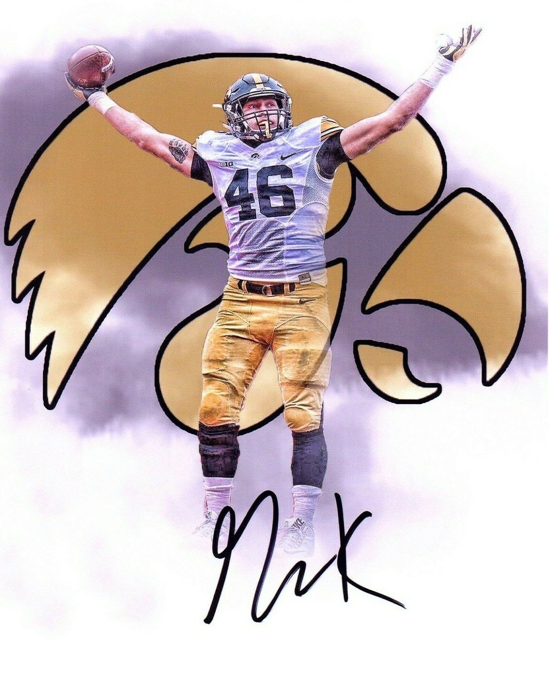 George Kittle Reprinted autograph signed 8x10 football Photo Poster painting Iowa Hawkeyes HAWKS