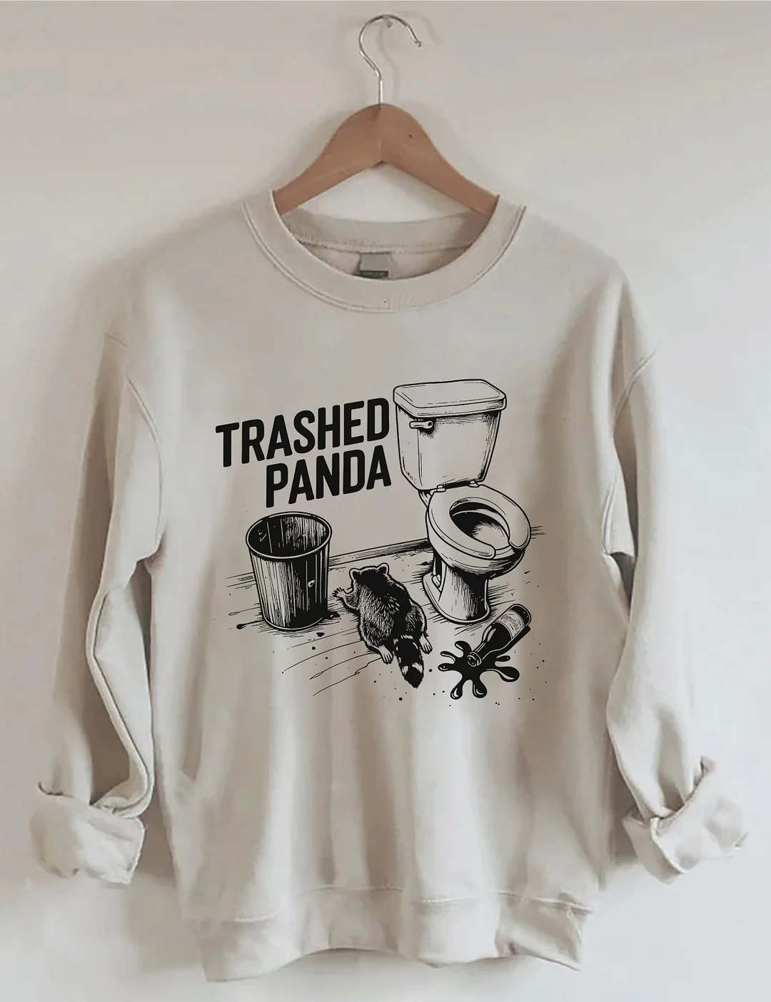 Trashed Panda Funny Drunk Raccoon Sweatshirt