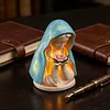 LED Mary Prayer Statue Night Light Warm Light Religious Mother Decor Lights Multi-Purpose Soft Glow Resin Statue Table Lamp for Spiritual Peace Comfort