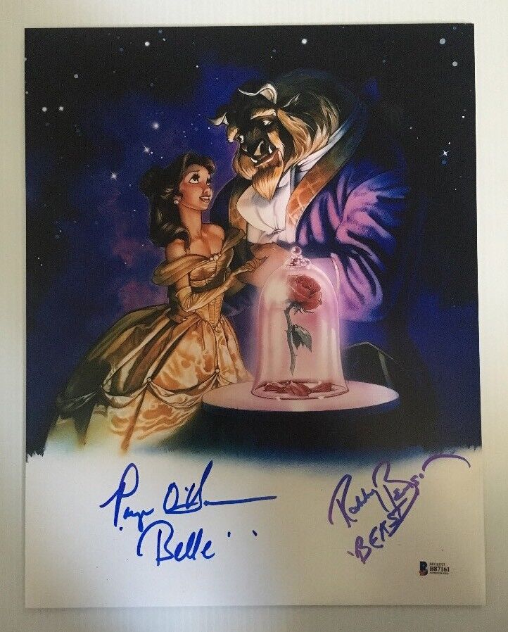 Paige O'hara Robby Benson Signed 11x14 Photo Poster painting BEAUTY AND THE BEAST BECKETT COA