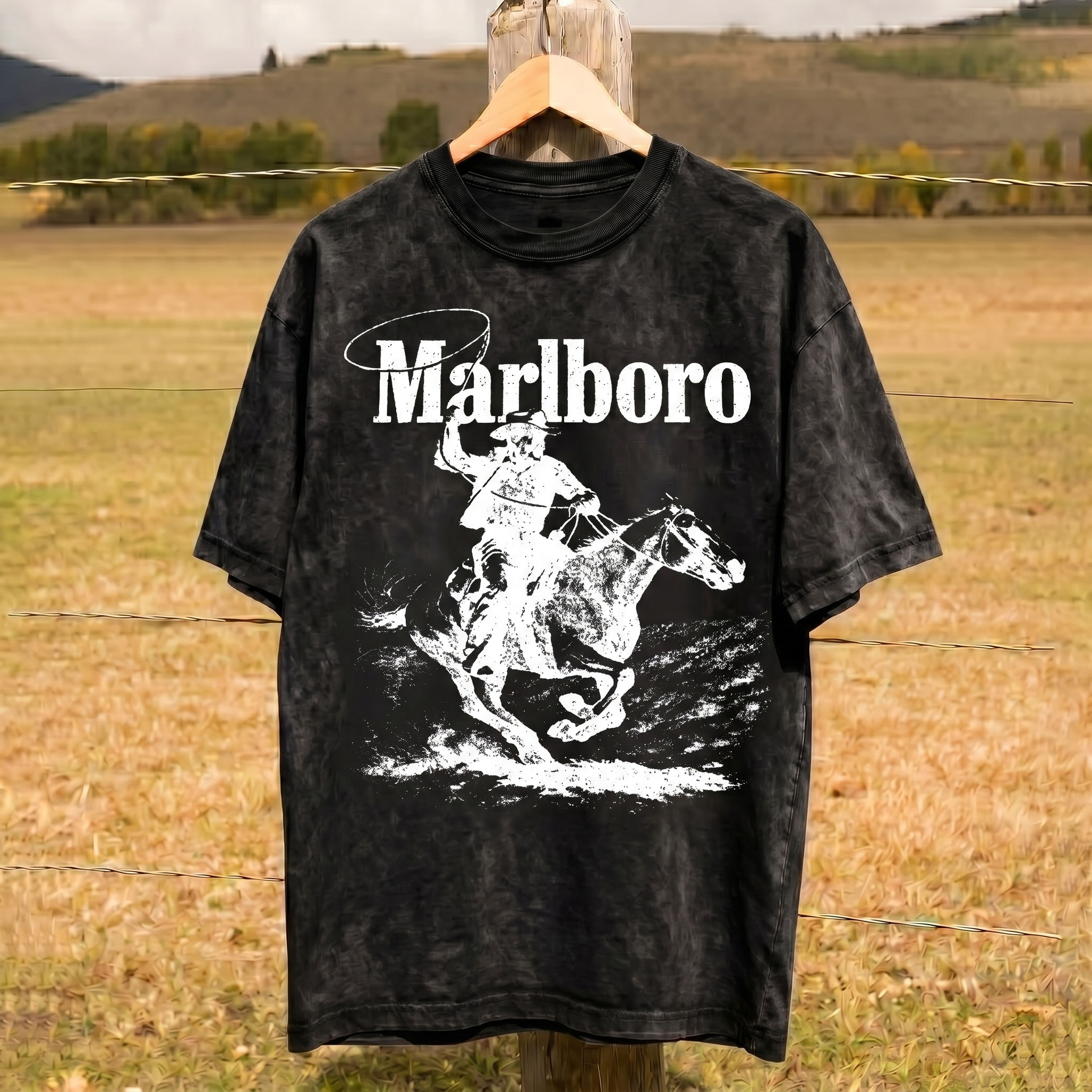 Vintage Washed Cowboy Graphic T-shirt - Reworked