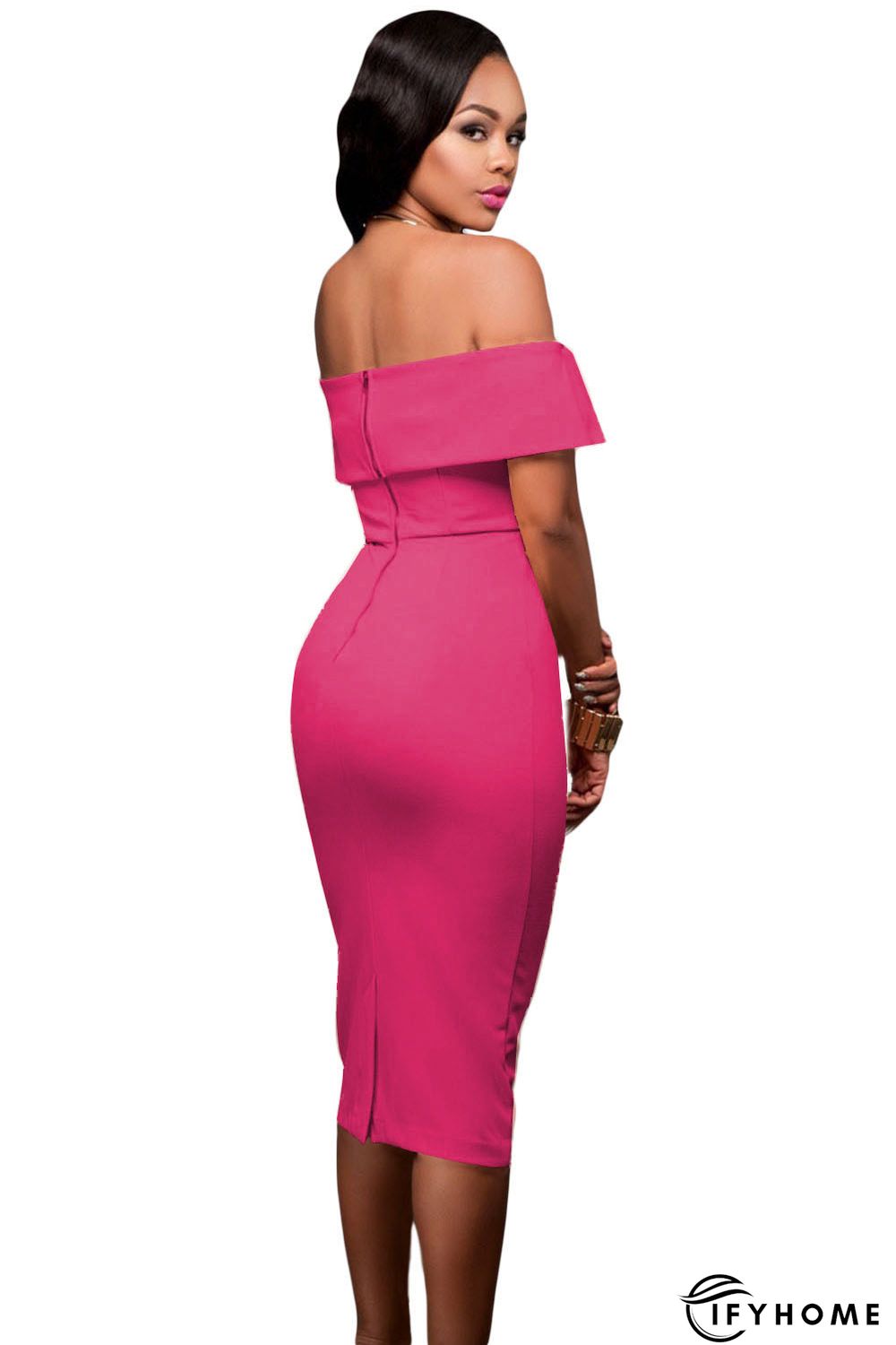 Rose Off-the-shoulder Midi Dress | IFYHOME