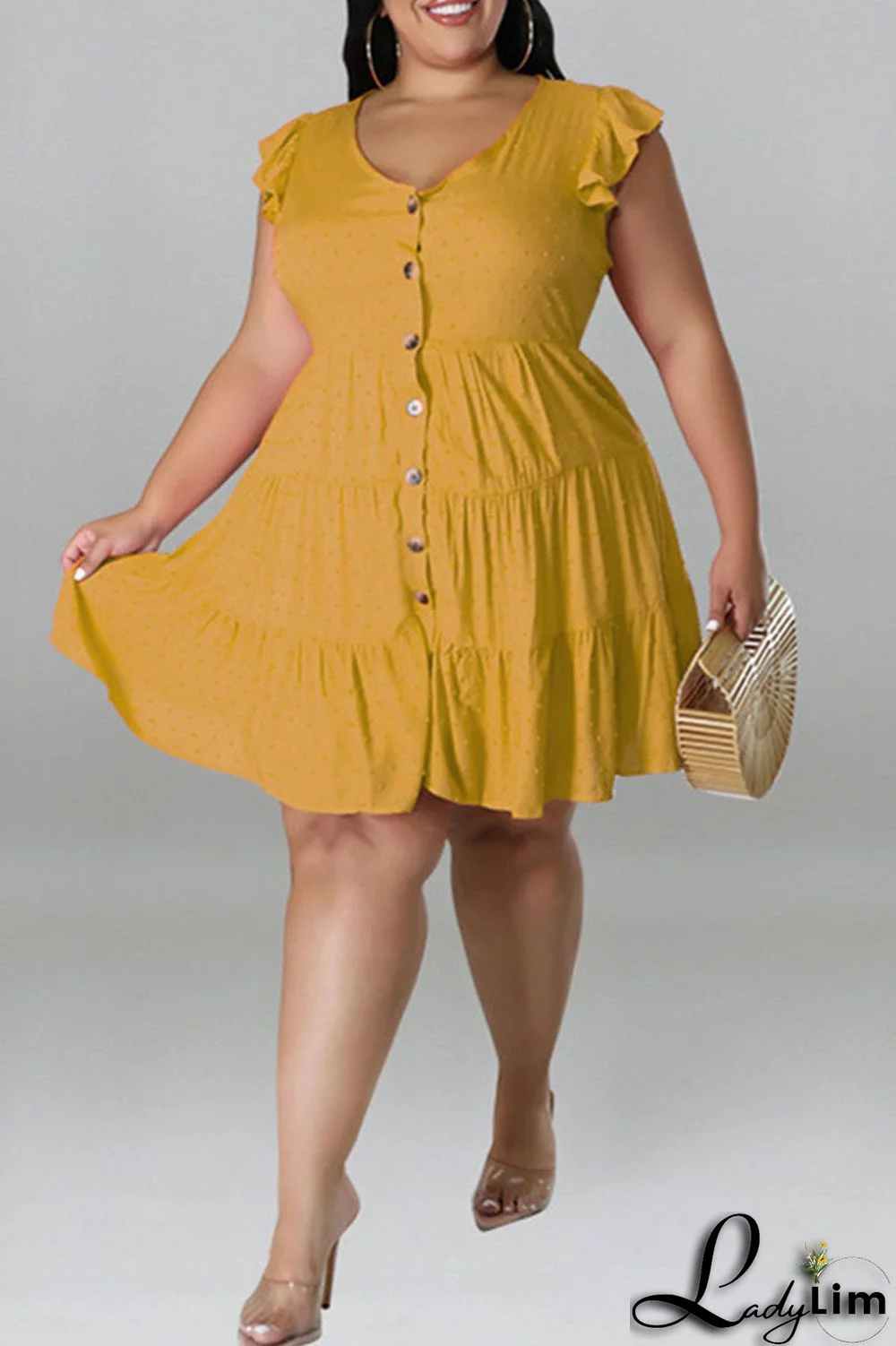 Black Fashion Casual Plus Size Solid Patchwork V Neck Sleeveless Dress