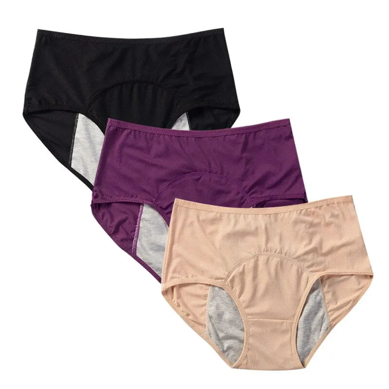 Menstrual Panties Women Sexy Pants Leak Proof Incontinence Underwear Period Proof Cotton High Waist Warm Female Briefs 2/3PCS