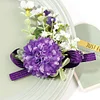 10PCS Purple White Wedding Catering Bridal Groom Guests Corsage Boutonniere Wrist Artificial Flower Bouquets