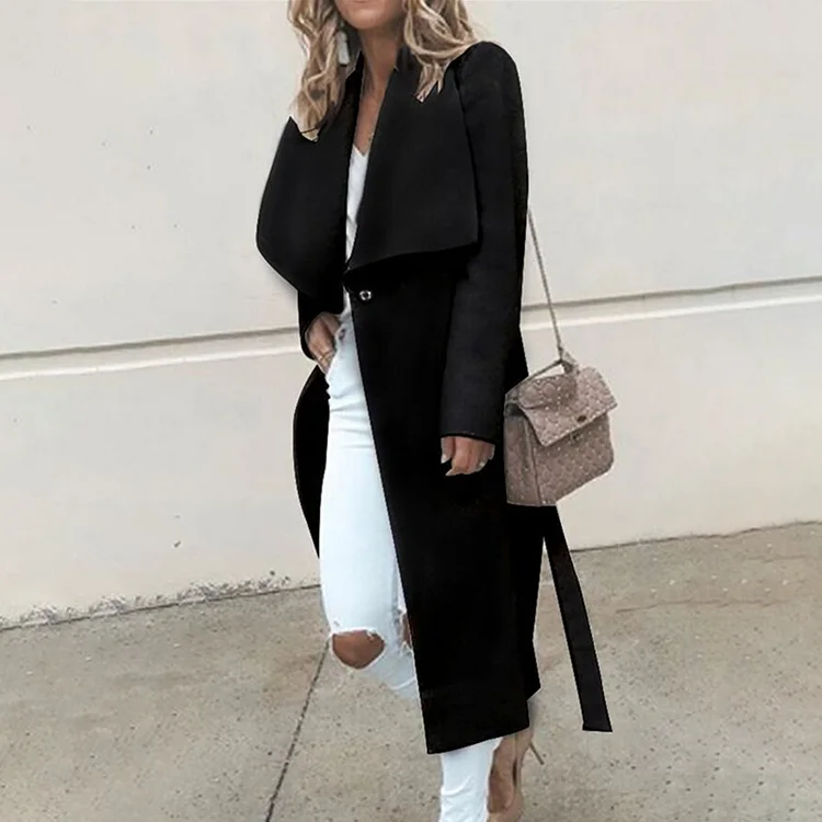 Women's Fashion Lapel Long Coat