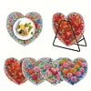 4Pcs Diamond Painting Wooden Animal Placemats with Holder Diamond Art Place Mats